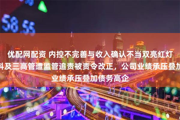 优配网配资 内控不完善与收入确认不当双亮红灯！长鸿高科及三高管遭监管追责被责令改正，公司业绩承压叠加债务高企